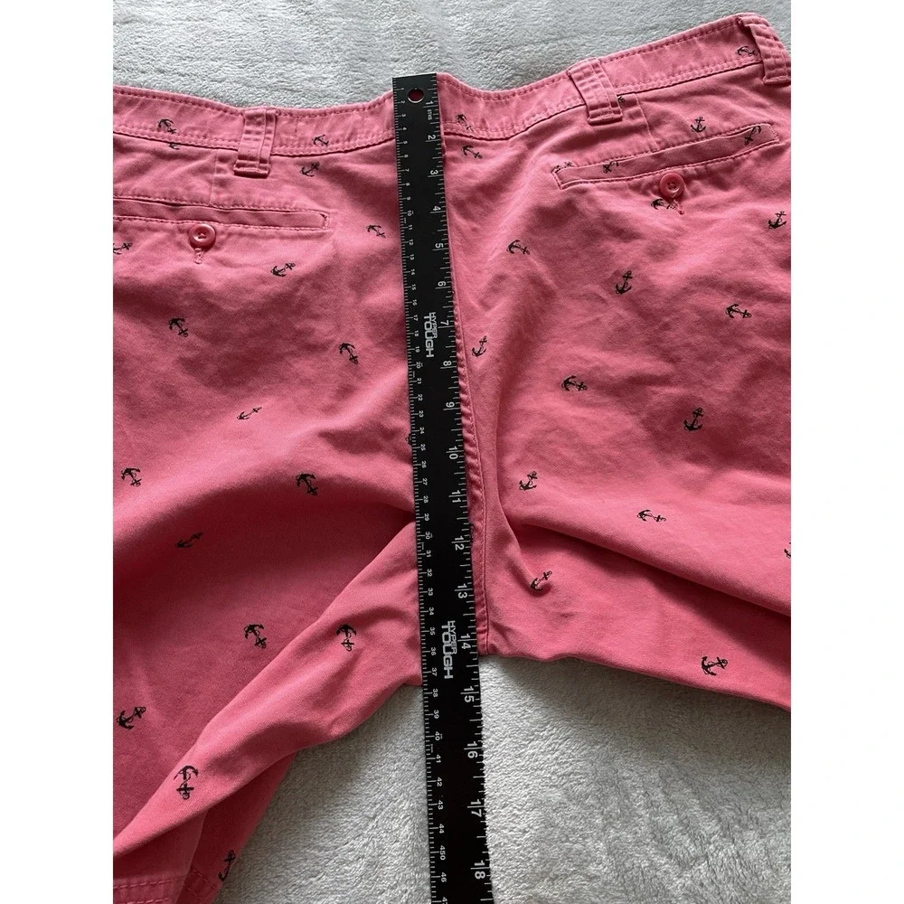 St‎ Johns Bay Shorts Mens 38 Pink Anchor Nautical Preppy Coastal Stretch Chino